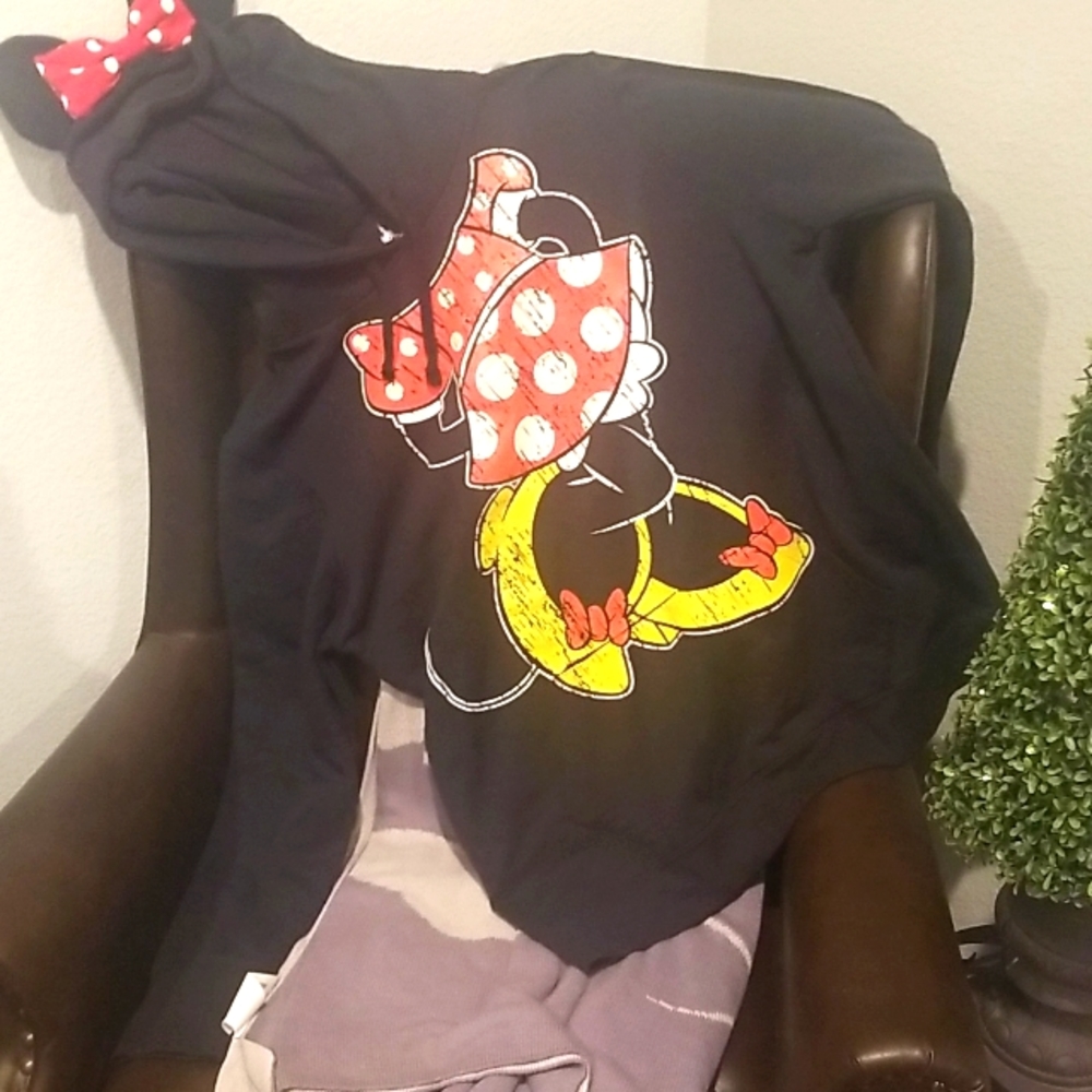 Large Disney Parks Minnie Mouse Hoodie Sweatshirt